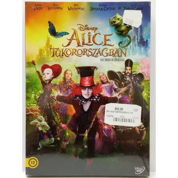 Alice Tükörországban - Johnny Depp, Anne Hathaway, Helena Bonham Carter - új, fóliás, papírfeknis DVD
