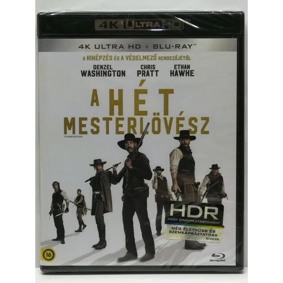 A hét mesterlövész - Denzel Washington, Chris Pratt, Ethan Hawke - új, fóliás Blu-ray + 4K Ultra HD BD