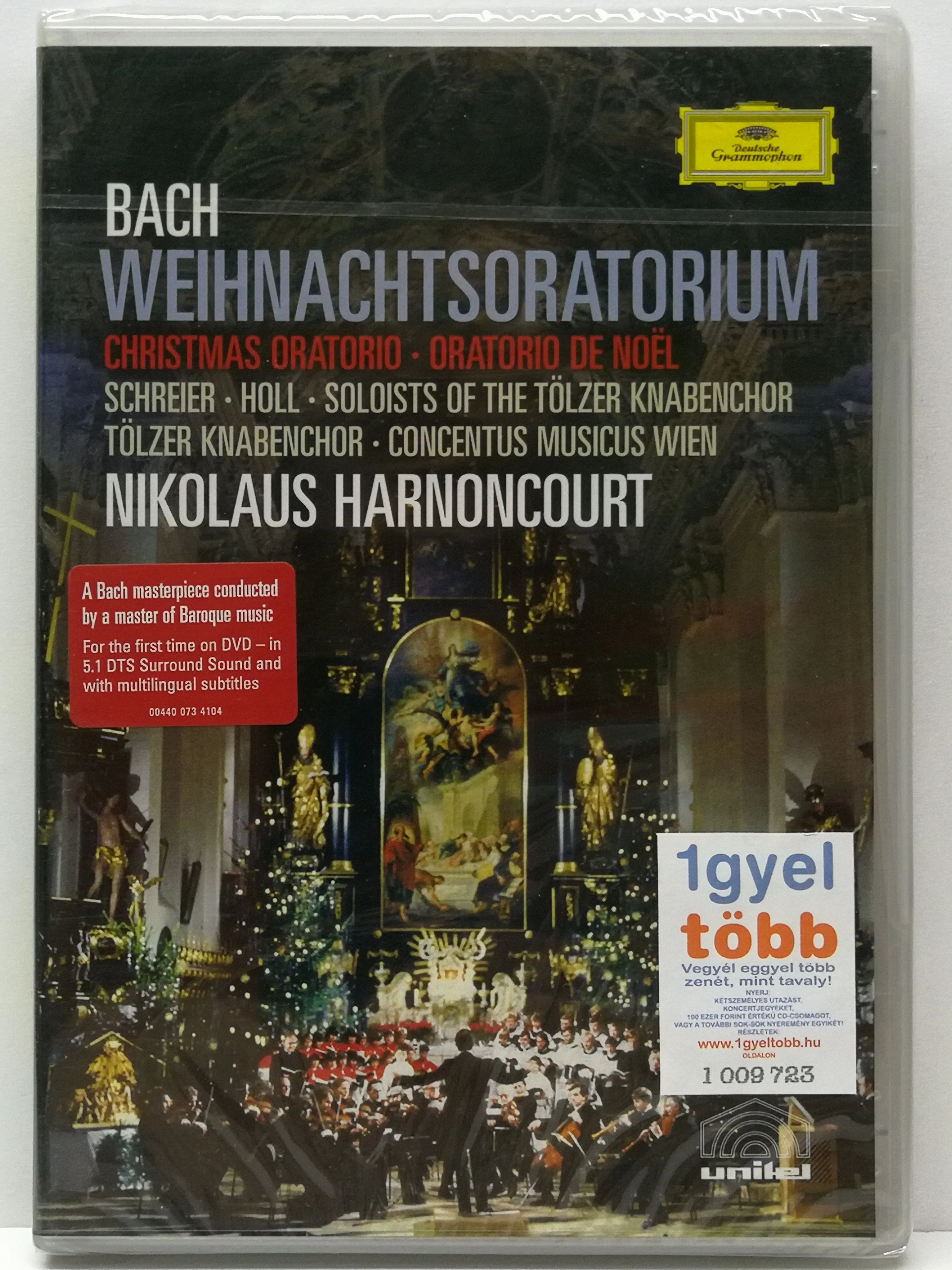 Weihnachtsoratorium · Christmas Oratorio · Oratorio de Noël - Bach, Nikolaus Harnoncourt, Schreier, Holl, Soloists Of The Tölzer Knabenchor, Tölzer Knabenchor, Concentus Musicus Wien - új, fóliás DVD